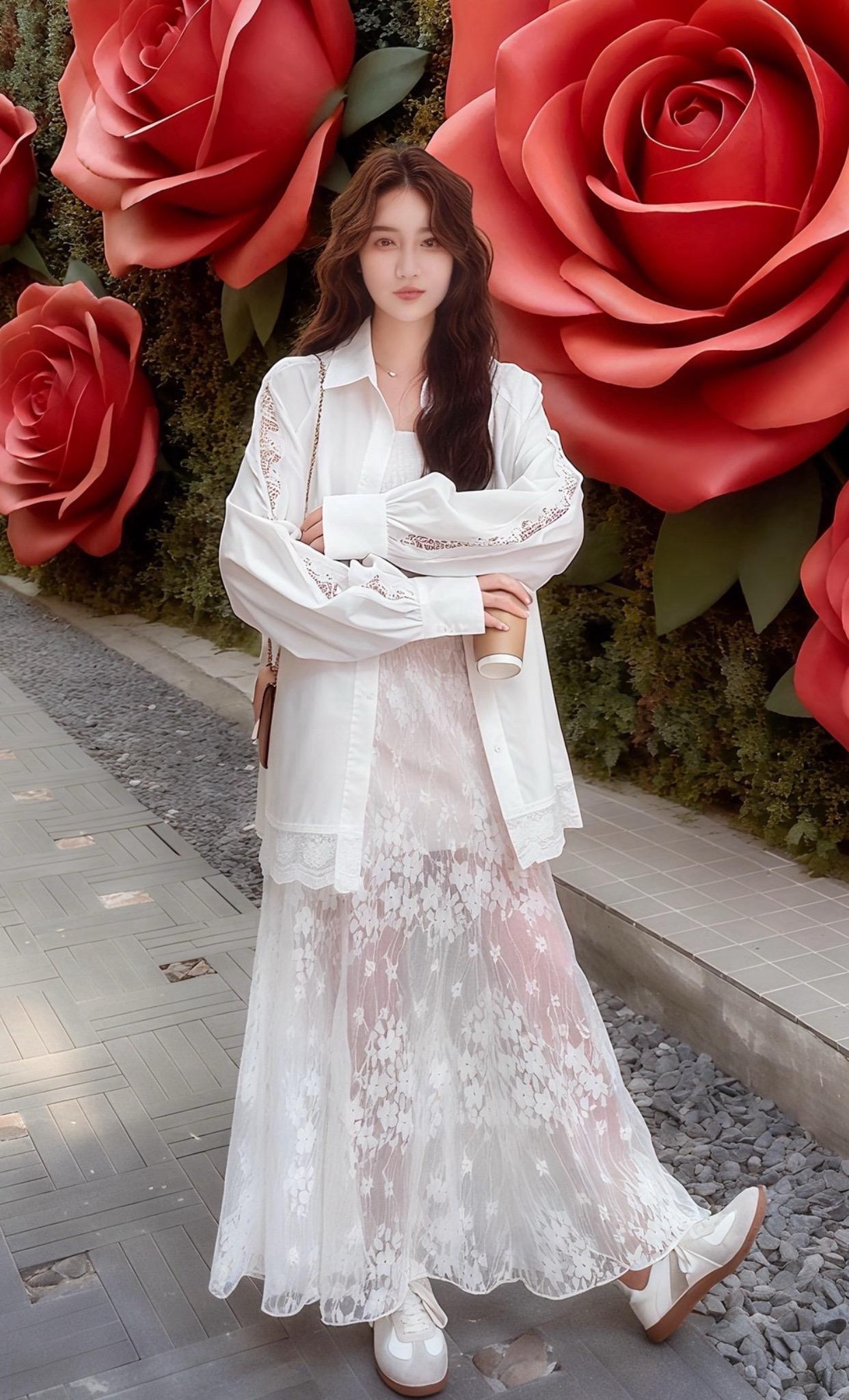 白色气质女神范蕾丝套装裙女2025年秋季高级感韩系ootd穿搭两件套#气质仙女裙穿搭 #谁穿谁漂亮 #出游穿搭 #甜美穿搭 #这也太好看了