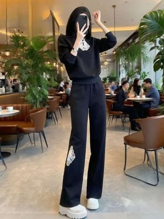 拉夏贝尔新中式休闲运动套装女春秋2025新款小众设计阔腿裤两件套#面料柔软舒适#精致优雅#简约大气上档次#谁穿谁好看