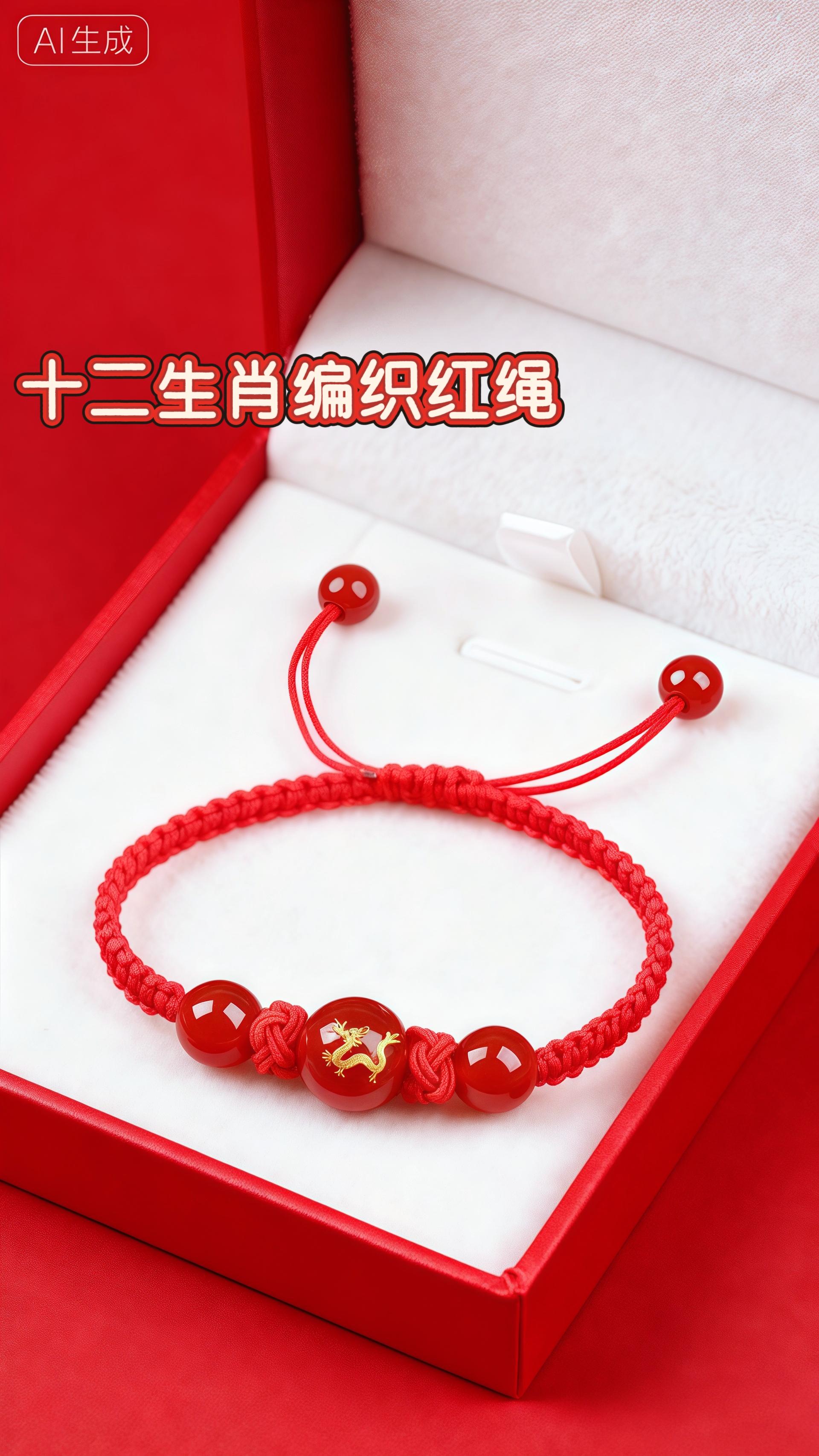 十二生肖编织红绳。#手工 #红绳手链 #日常分享 #手串 #纯手工编绳