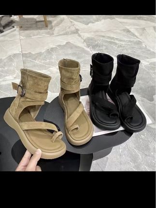 Damsel-厚底罗马凉靴女2025新款夏季时尚套趾高帮凉鞋小个子短靴#罗马凉鞋 #小个子短靴 #夏季穿搭