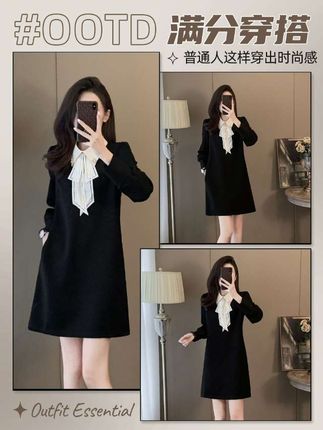 #法式赫本风连衣裙 #显瘦穿搭 #视频同款