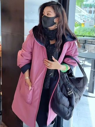 #棉服#长款棉服#双面穿棉服 #时尚加厚连帽棉服