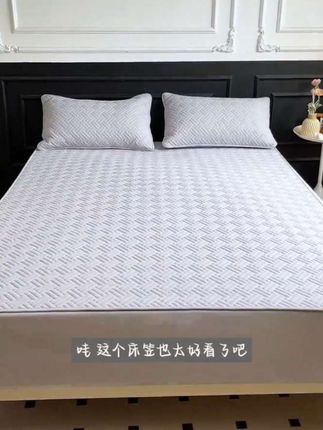 新款夹棉加厚床笠套件床垫保护罩全包隔脏床套防滑床罩亲肤透气#床垫保护套