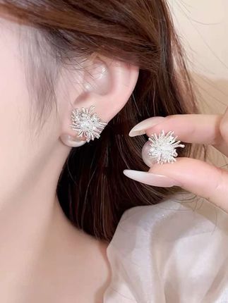 #银色烟花珠珠耳钉 #耳饰轻奢高级感 #精美耳饰 #珠珠耳钉耳环 #耳饰搭配