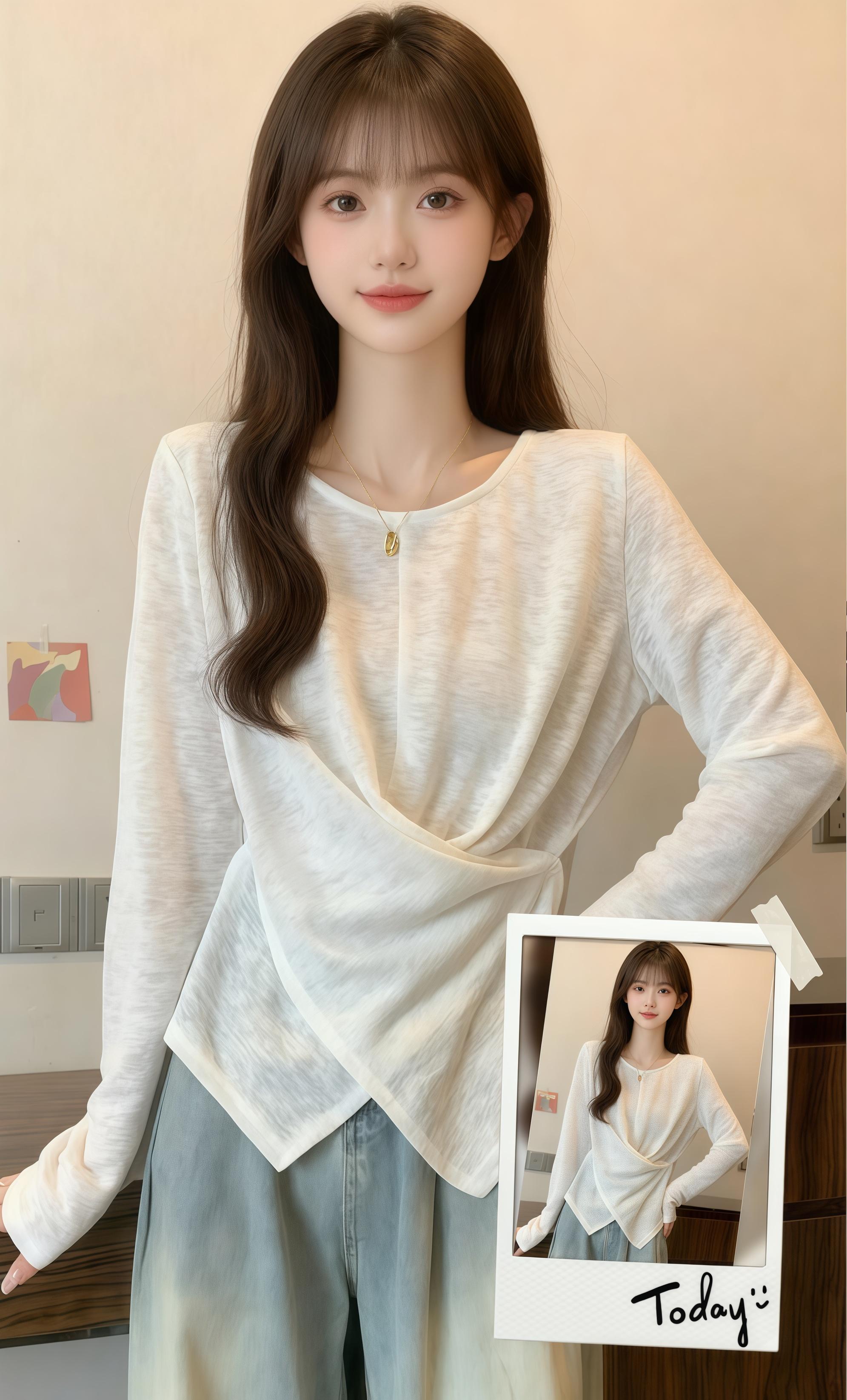面料软乎乎的,贴身穿也舒服,搭牛仔裤是元气少女,配半身裙又能约会,一套衣服穿出两种风格,这性价比真的没谁了!#面料柔软舒适#大码女装 #小个子显高显瘦穿搭 #穿搭技巧 @DOU+小助手