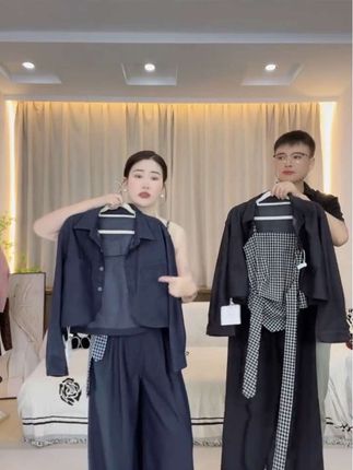 【三件套】老钱风格子牛仔吊带外套女2025秋款新款慵懒休闲裤三件套#三件套#慵懒风#休闲裤#牛仔裤#秋季新款
