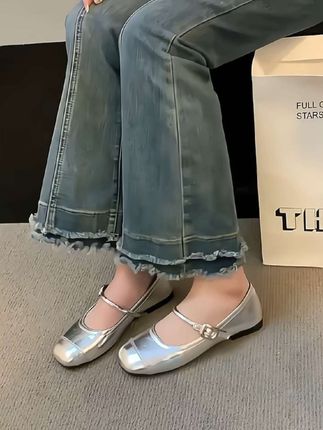 玛丽珍鞋浅口搭扣单鞋女2025春季新款韩版方头平底浅口软底豆豆鞋#百搭鞋子 #新款女鞋 #夏季凉鞋 #美鞋推荐 #女鞋穿搭