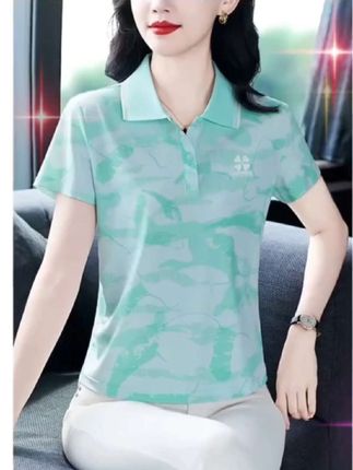 哥弟阿玛施正桑蚕丝短袖t恤女夏季洋气妈妈polo衫宽松翻领 #夏季新款#桑蚕丝t恤 #谁穿谁好看 #面料柔软舒适 #高级感穿搭