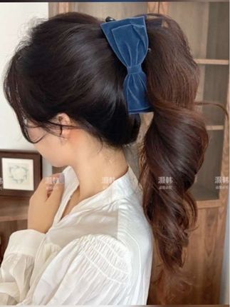 密实硬挺~早秋慵懒感丝绒双层彩色系双面蝴蝶结大号香蕉夹横夹#头饰发饰 #头饰搭配 #网红发饰 #发饰 #饰品搭配