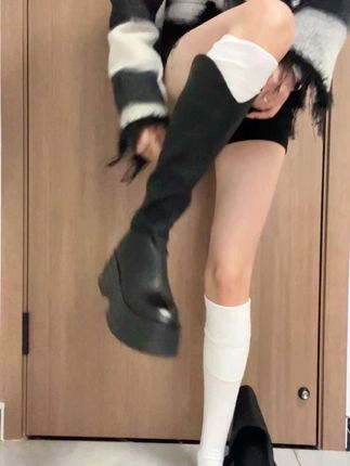 视觉腿长+10cm!7cm V口骑士靴的显瘦魔法#腿精上线 #女靴推荐 #好穿又好搭 #秋冬必备 #女靴