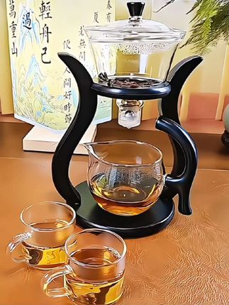 懒人玻璃茶具套装半自动泡茶器耐热透明功夫茶壶茶杯套装家用会客#茶具 #玻璃茶具 #茶生活 #茶具好物推荐 #高硼硅玻璃