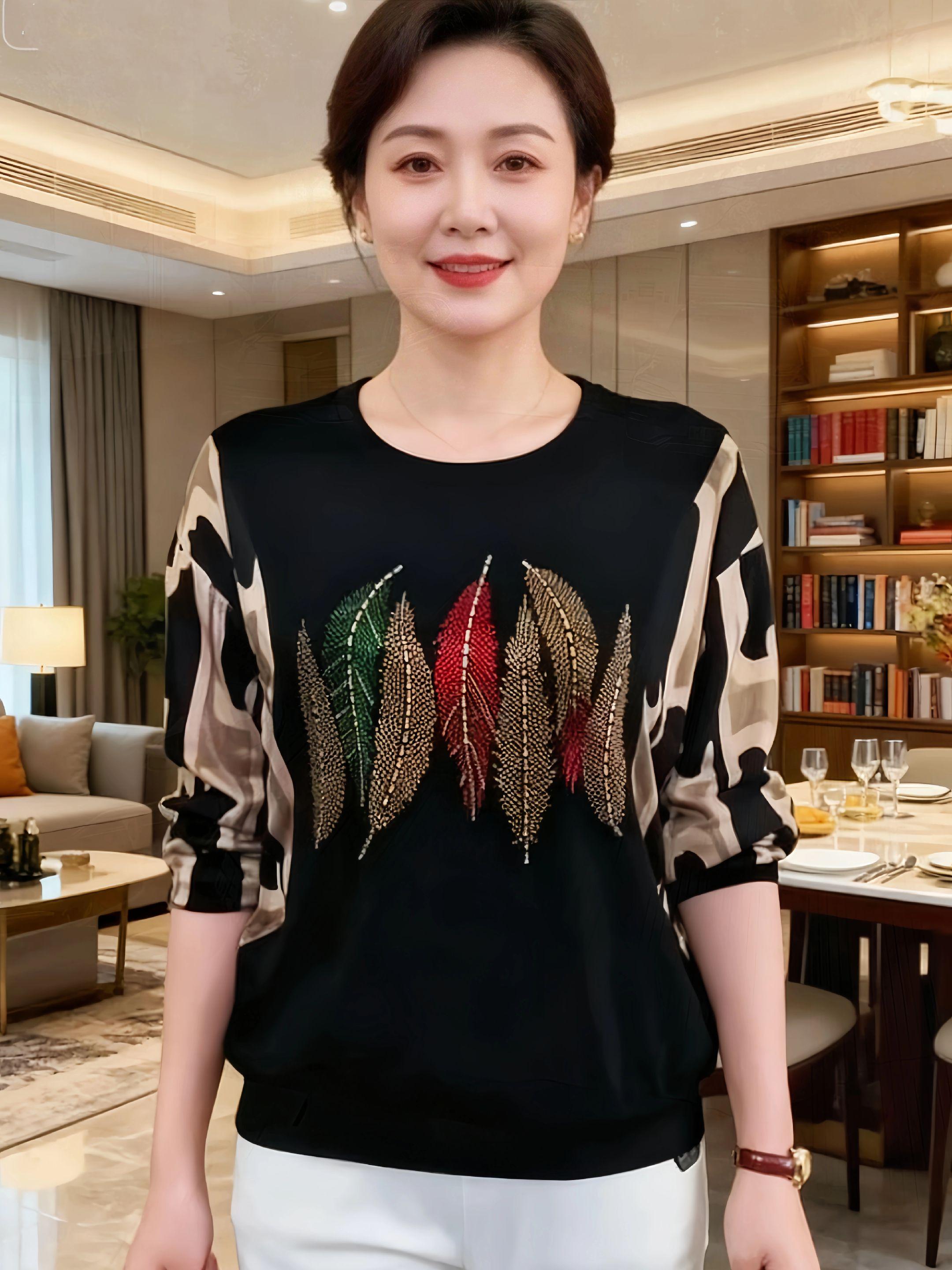 #长袖打底衫#妈妈穿搭