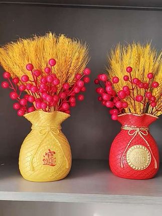 黄金麦穗客厅摆件电视柜装饰品花瓶插花大麦干花轻奢高端大气#黄金麦穗#客厅摆件#装饰品#大麦#在抖音入手的好东西