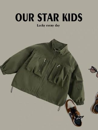 【品优童品】男童春秋外套2025新款儿童宝宝时髦小中大童韩版夹克潮#冲锋衣 #夹克外套 #儿童外套男童 #潮流穿搭 #帅气男童穿搭