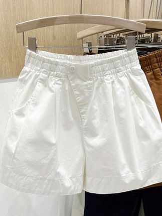 纯棉短裤女2025夏季外穿宽松显瘦阔腿裤高腰a字休闲百搭热裤ins潮#短裤搭配 #显瘦穿搭 #a字短裤 #热裤穿搭 #显瘦穿搭
