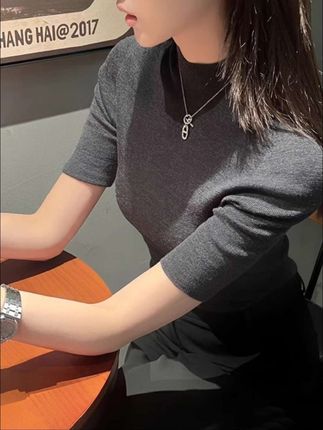 半高领五分袖打底衫#穿出自己的风格 #美出高级感 #品质女装 #秋冬穿搭 #上热门