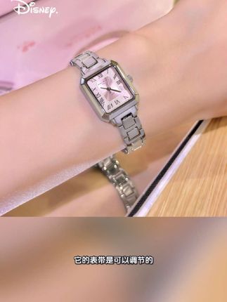 迪士尼女士手表送女友闺蜜生日礼物设计感实用小众小方块钢带手表 #高级感 #好物分享 #强烈推荐