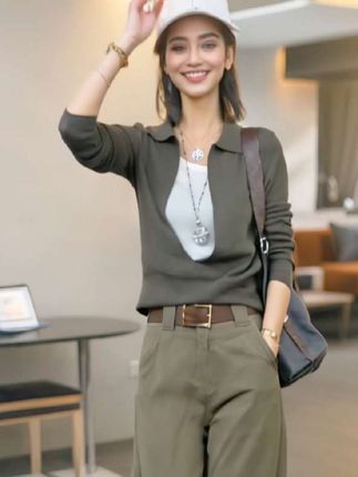 时尚小个子显瘦套装女士2025年春秋新款减龄气质上衣阔腿裤两件套#时尚套装穿搭 #休闲套装减龄 #洋气套装两件套 #不挑年龄不挑身材 #现代风套装