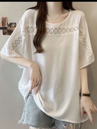 #夏季新款 #宽松大码女装 #显瘦穿搭 #短袖T恤 #气质穿搭