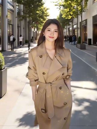 高端大牌卡其色风衣外套女春秋季英伦风2025新款中长款小个子韩系#早秋穿搭公式来了#琥珀流光风外套太适合秋天了#早秋不费力显贵穿搭#高级感穿搭#时尚穿搭