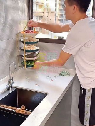 台面上放一个这样的#备菜盘收纳架 ,可太好用了台面整洁还方便打扫卫生#备菜神器 #备菜置物架 #厨房好物 #美观实用