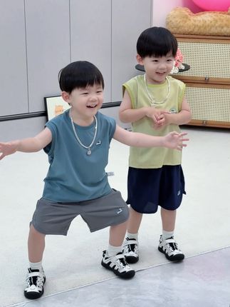 #齐齐熊 这个适合三伏天穿的超级凉快的小套装 季末清了 赶紧来捡漏 #儿童套装 #高品质童装 #潮童穿搭