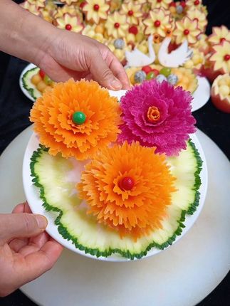 花开富贵摆盘 #抖音美食教程 #摆盘技巧 #创意美食 #抖音美食创作者 #蔬菜花样