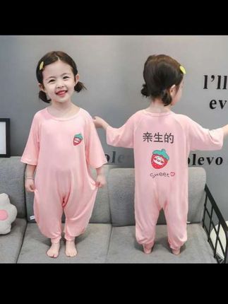 儿童连体睡衣男童女童宝宝夏季薄款小童防踢睡袋婴儿空调服#看过来 #男女童睡衣