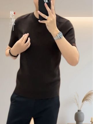 #针织打底 #男生穿搭 #打底 #男装t恤 @巨量千川