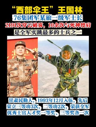 #西部伞王 #王国林一级军士长 #雪枫特战旅 #为英雄点赞 #军旅岁月