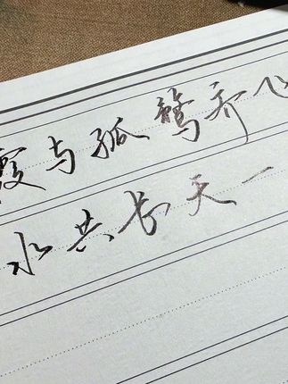 十几块的钢笔到底有多好写! 视频规格0.7“落霞与孤鹜齐飞,秋水共长天一色”#手写 #写字 #写字是一种生活 #行楷 #钢笔