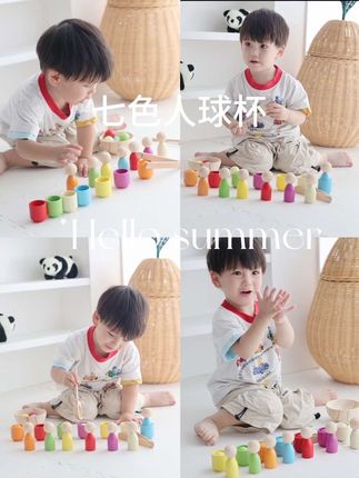 🎨 原来森林送给孩子的第一份礼物,是能握住的彩虹。#幼儿启蒙 #蒙氏教育 #手眼协调
