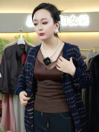 小玫瑰细羊毛秋季长袖开衫 时尚显瘦韩版外搭针织圆领复古提花毛衣#羊毛衫#羊毛开衫 #时尚羊毛衫 #秋季新款#女士毛衣