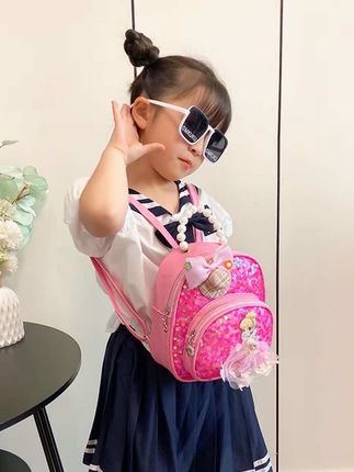 儿童书包幼儿园女童卡通女孩公主背包洋气潮流大容量PU双肩包 #书包 #萌娃穿搭 #包包推荐 #母婴好物 #好物推荐