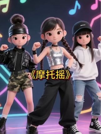 《摩托舞》 儿童DJ嗨曲 跟着音乐的节奏动起来 #创作灵感 #ai跳舞视频制作 #儿童跳舞歌曲 #魔性律动舞 #0到3岁幼儿儿歌舞蹈 @DOU+小助手