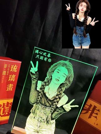 满心欢喜只因有你!#玻璃画 #生日礼物 #创意礼物 #私人制定 #手工制作