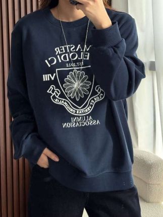 NANA【加州雏菊】秋季复古圆领长袖卫衣宽松显瘦时尚百搭#休闲减龄穿搭 #休闲百搭 #卫衣穿搭 #秋季新款 #时尚洋气百搭