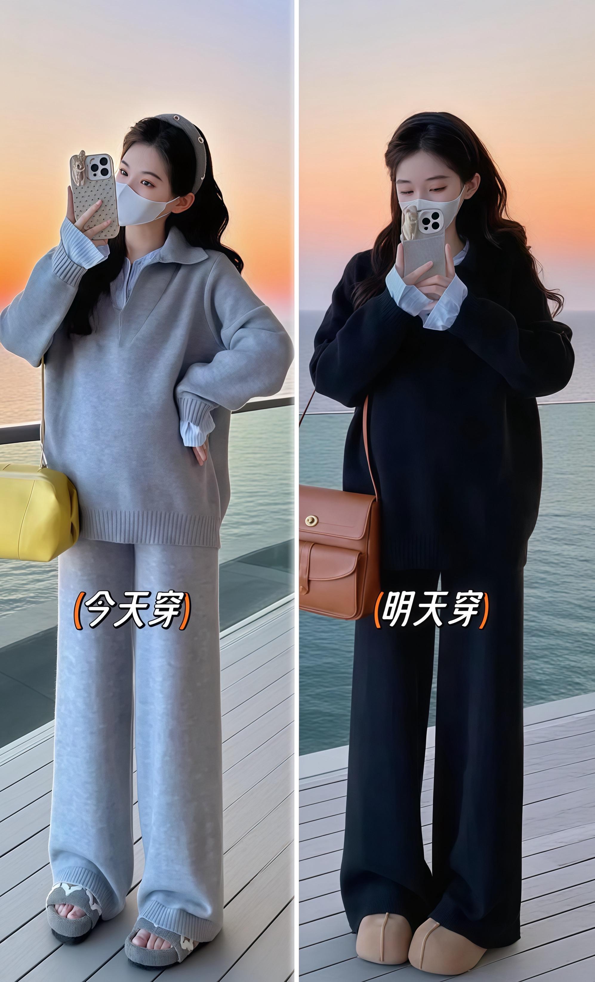 入秋了,小孕妇们这样穿慵懒又舒适!我的天呐,小孕妇们这套上身也太好看了吧!灰色针织开衫搭配白色衬衣打底,版型宽松,上身慵懒又随性,一整个韩系氛围感浪漫。衣服都是柔软细腻的面料,贴身穿也很舒服,而且是同色系裤子搭配起来毫不费力,一套上身减龄又少女感满满,喜欢的姐妹可以冲!#慵懒风穿搭 #最美孕妇 #孕期穿搭 #孕妇装 #孕期