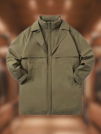 男士中长款羽绒服休闲潮流加厚保暖日系秋冬季百搭复古防风外套ol#男士外套 #羽绒服 #加厚保暖