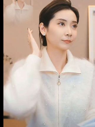 #CHENSMCHEN#100山羊绒#纯色简约针织衫女#开衫外套