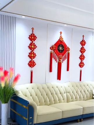 手编桃木中国结挂件,客厅福字玄关平安,手工中国结挂件#中国结挂件#桃木中国结挂件#客厅福字挂件#居家挂件#中国结