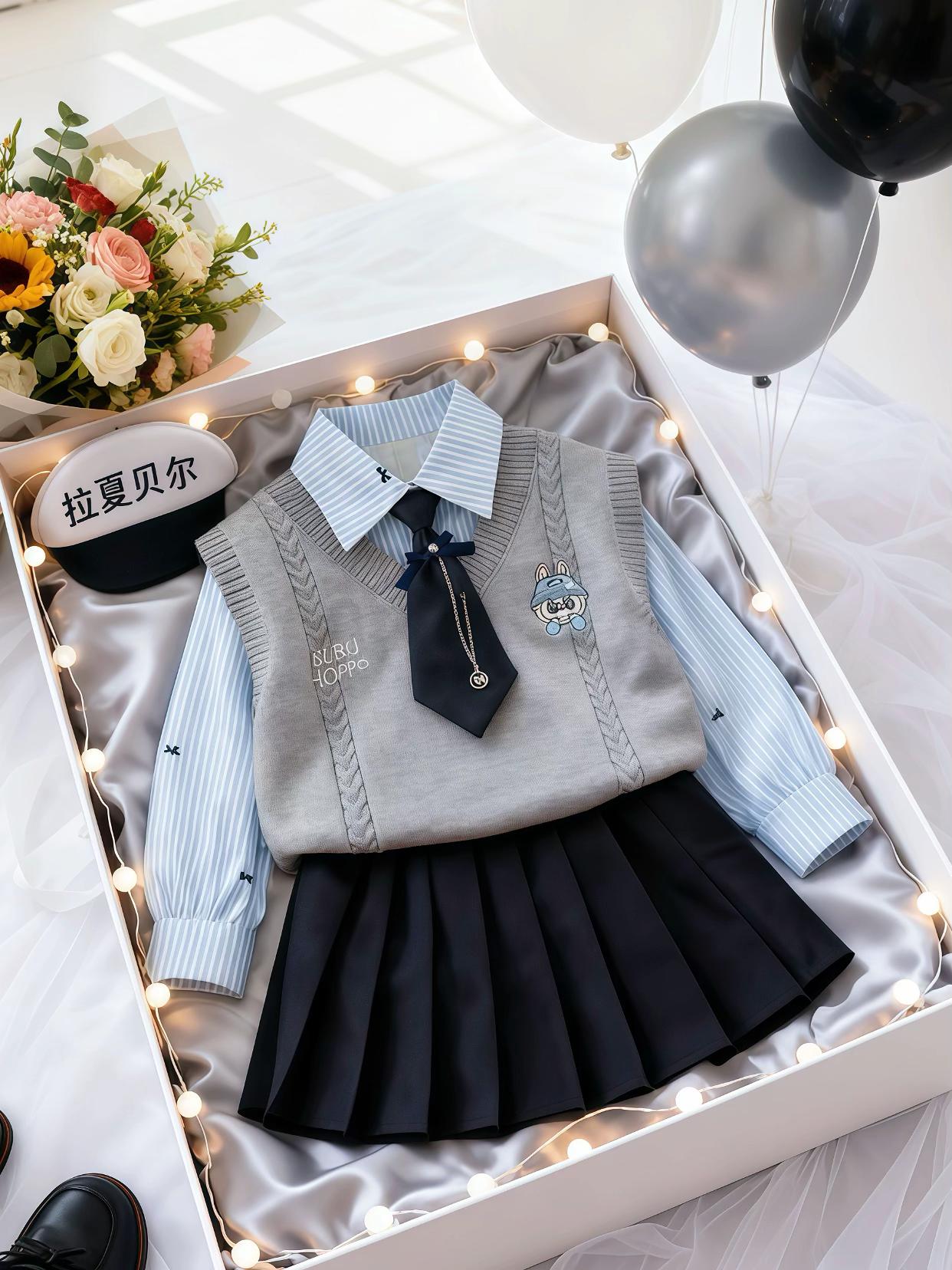 👧宝子们,拉夏贝尔2025秋季jk百褶裙套装太绝啦💕 学院风满满,labubu元素超可爱。衬衫精致,百褶裙超洋气,面料舒服,女宝穿上秒变校园甜妹😉。 #拉夏贝尔童装 #2025秋季新款 #jk百褶裙 #学院风#学院风穿搭