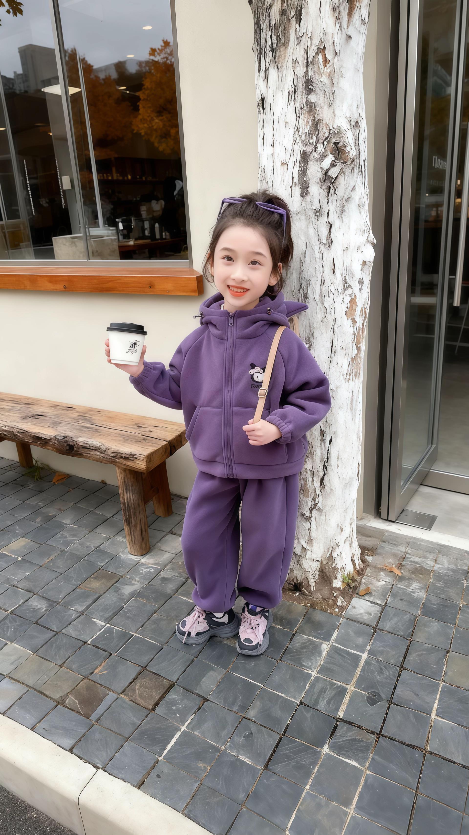 儿童秋季休闲卫衣套装。#高品质童装 #萌娃穿搭 #生女儿就要这样穿 #潮童穿搭 #休闲穿搭