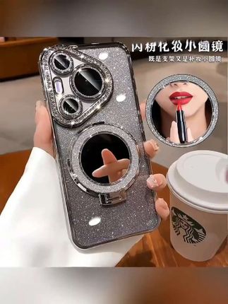 #手机壳#闪粉支架手机壳#镜面磁吸手机壳#四角防摔手机壳 #闪粉支架手机壳