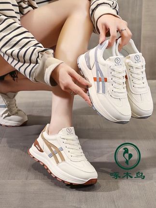 啄木鸟百搭厚底休运动鞋女2025春新款小众设计感小白鞋#好物推荐🔥 #运动鞋 #谁穿谁好看 #美出高级感 #爆款热卖中
