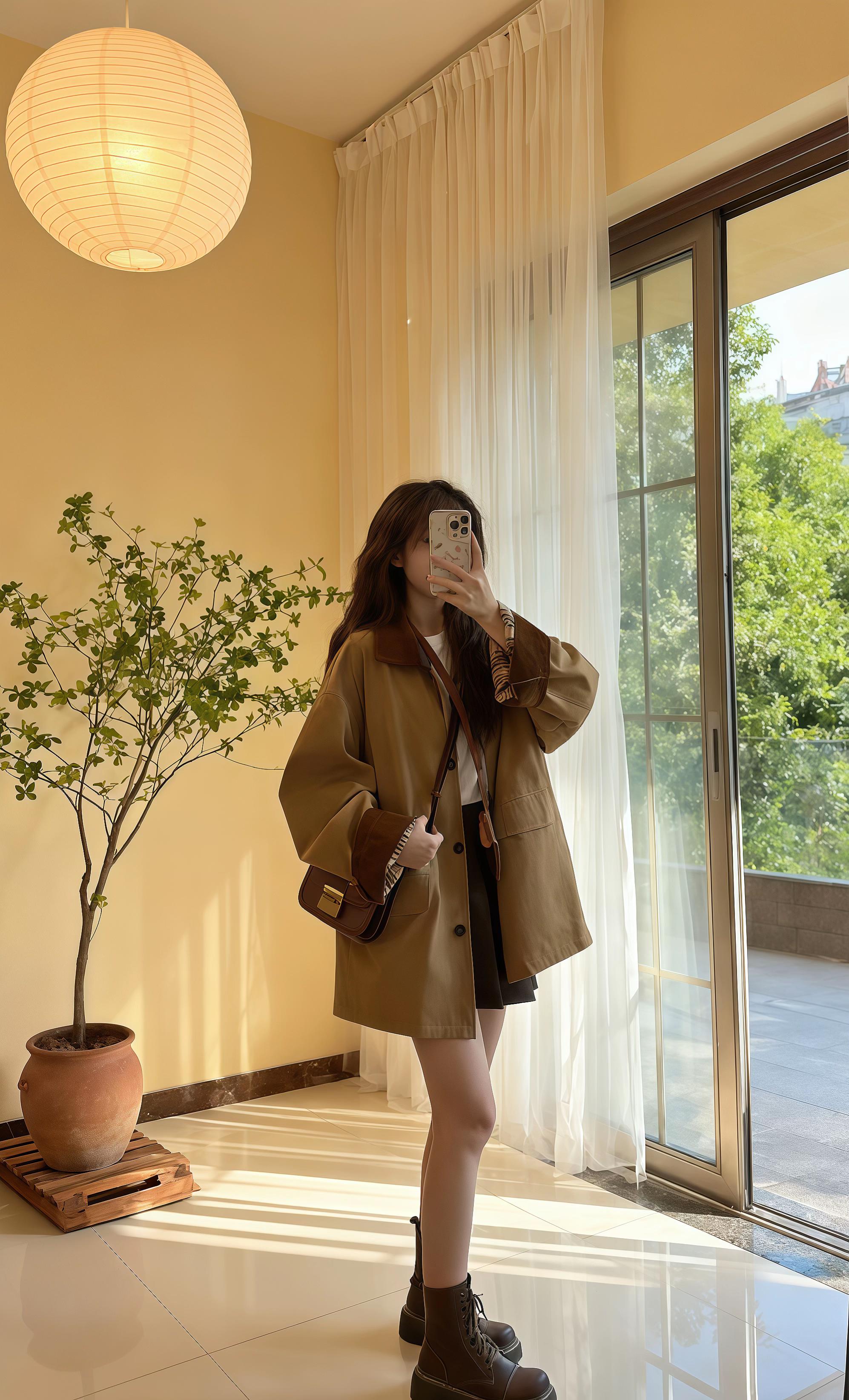 风衣与秋绪 秋日的阳光透过落地窗,在地板上裁出斑驳的光影。苏婉穿着那件卡其色格纹拼接风衣,站在镜前自拍。 上周穿它去书局,被人问了风衣链接;昨天在画廊,策展人都赞它“很有格调”。她喜欢这风衣的随性,配白T是文艺女青年,搭黑裙又成了复古佳人。 此刻她端着咖啡,风衣搭在臂弯,望着窗外的秋叶。忽然想起,就是在这样一个秋日,她穿着这件风衣,在老巷的转角,与久未谋面的故人不期而遇,风衣的格纹在微风里轻晃,像一段未完的旧梦,在这个秋天,因这件风衣,有了新的韵脚。#小个子显高显瘦穿搭 #韩系风衣外套 #穿搭不重样 #抖音热门