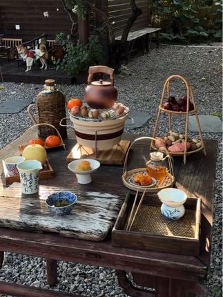 #围炉煮茶 #户外休闲 #茶系慢生活 #煮茶烤红薯