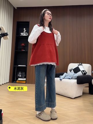水洗颜色超正的软牛仔裤#藏肉显瘦穿搭 #显瘦牛仔裤 #孕妇裤#孕期