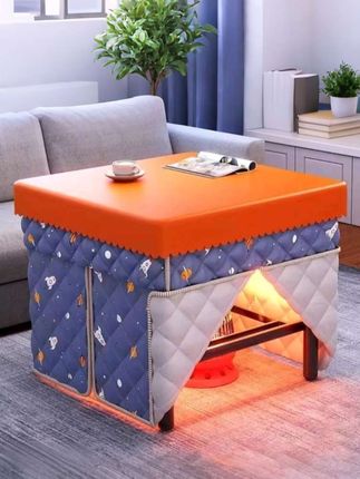 烤火桌子#家用碳钢烤火桌架#折叠烤火桌#多功能取暖正方形饭餐桌#@巨量千川