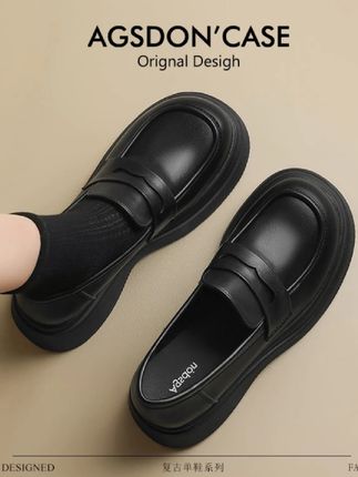 奥古狮登黑色乐福鞋女2025秋季新款百搭通勤小皮鞋日系jk制服单鞋#小皮鞋#新款上新#百搭皮鞋#女鞋#好穿@DOU+小助手